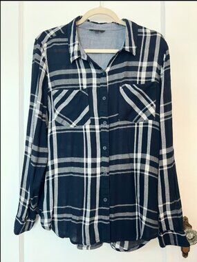 Lightweight Lucky Brand Plaid Shirt | Spring or Summer | Size XL